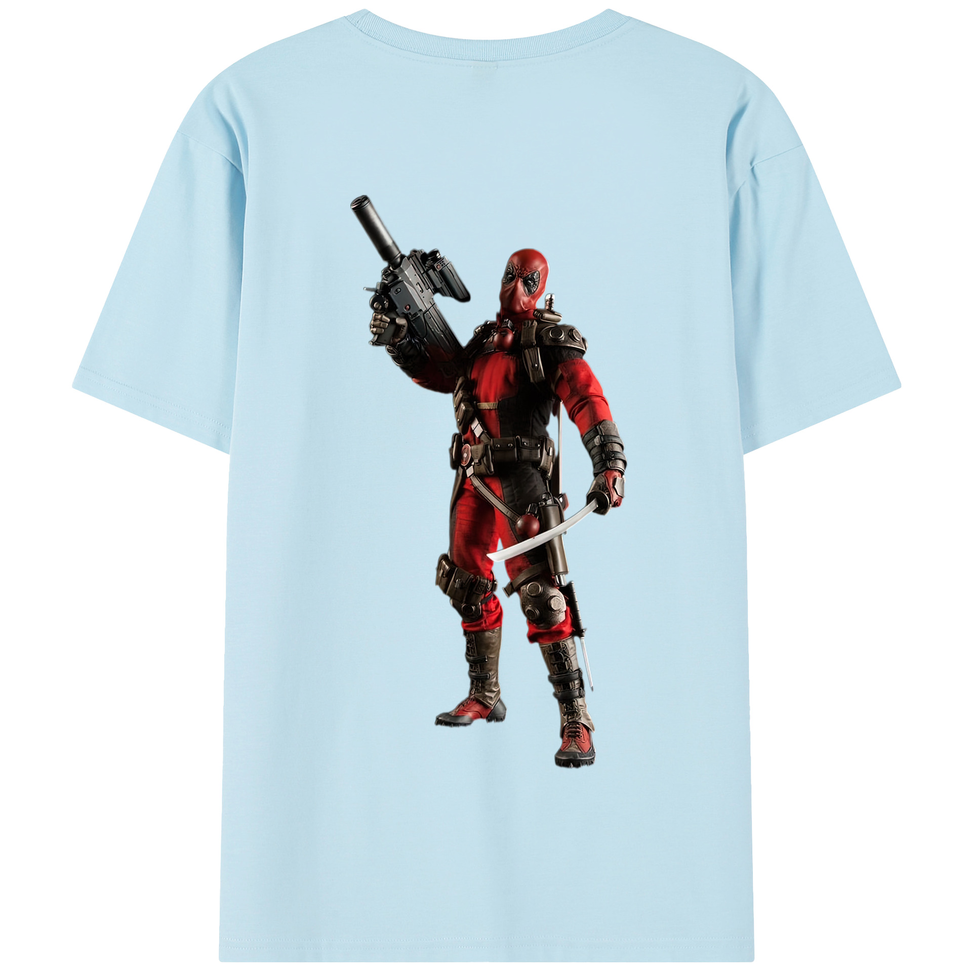 （画像用） Deadpool デッドプール 綿100％半袖Tシャツ（背面プリント）